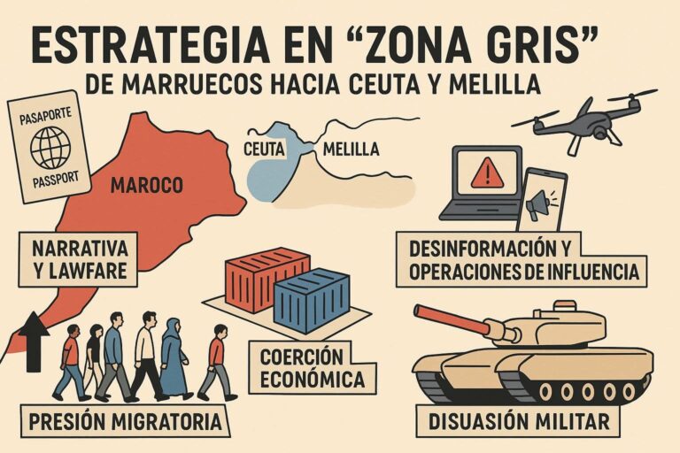 Marruecos y su estrategia de «zona gris» contra Ceuta y Melilla: presión híbrida, desinformación y rearme militar